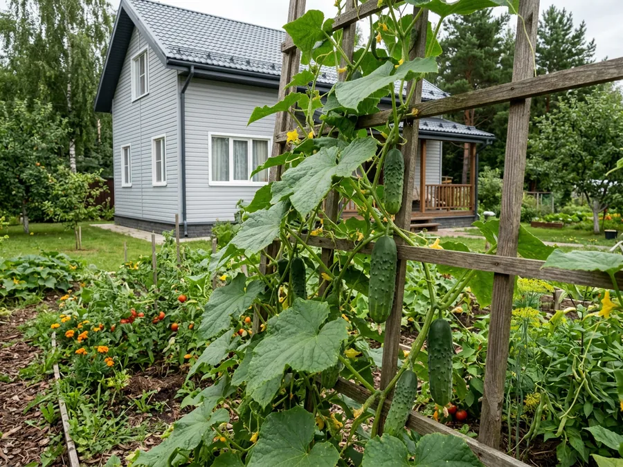Огурец в ландшафтном дизайне: на грядке