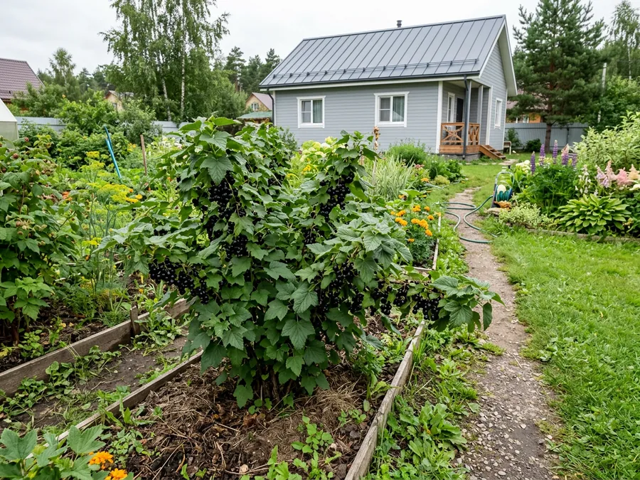 Смородина чёрная в саду: как выглядит на участке среди других посадок