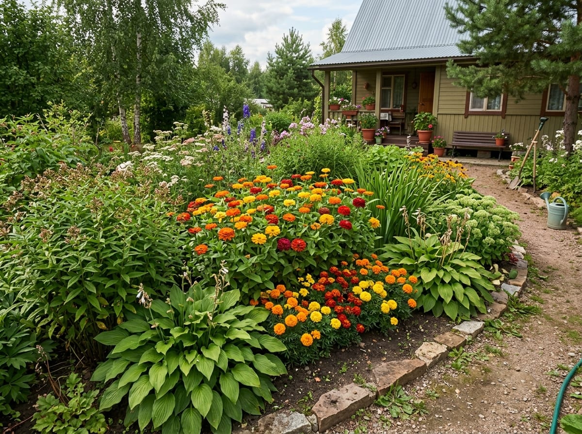 Заплатка в цветнике из многолетников