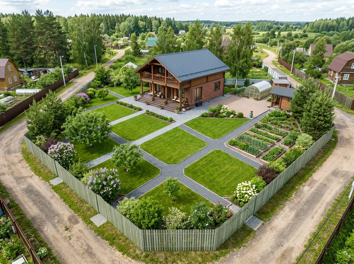 Схема диагональной планировки треугольного участка